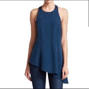 Cinq A Sept Tank Top Blue Dylan Asymmetrical Small